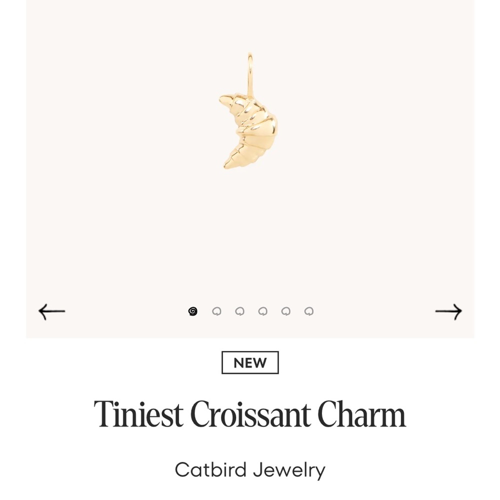 Catbird croissant charm